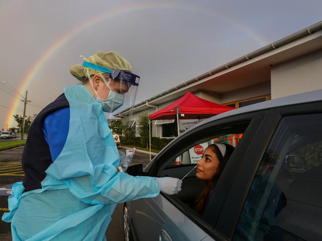 SYDNEY, AUSTRALIA -JULY 14 2020; Local resident Amreen Khan attends The Crossroads Hotel Pop up Covid 19 testing clinic in Casula in Sydney, Australia on JULY 14 2020. Photo: NCA Newswire/ Gaye Gerard