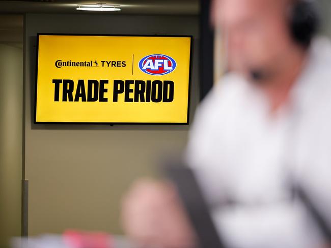 MELBOURNE, AUSTRALIA - OCTOBER 16: General scenes during the final day of the 2024 Continental Tyres AFL Trade Period at Marvel Stadium on October 16, 2024 in Melbourne, Australia. (Photo by Dylan Burns/AFL Photos via Getty Images)