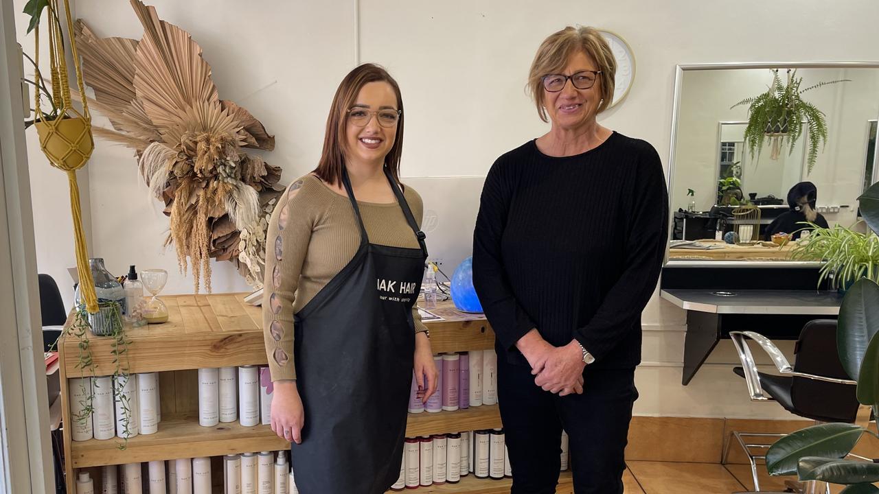 Gemma Osbaldeston with mum Wendy at her Stanthorpe hair salon. Photo: Madison Mifsud-Ure / Stanthorpe Border Post