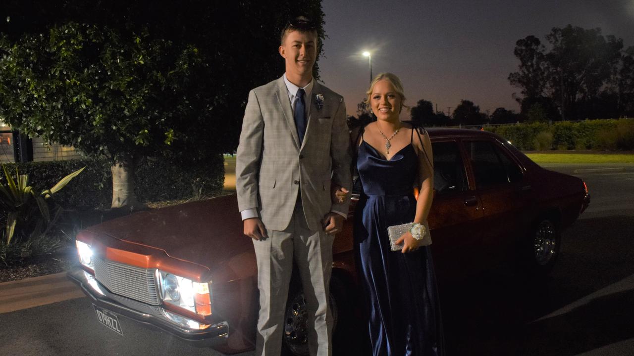 Hayden Taylor and Philipa-Rose Simpkins stunned on the red carpet at Our Lady of Southern Cross College's formal for 2023. Picture: Emily Devon