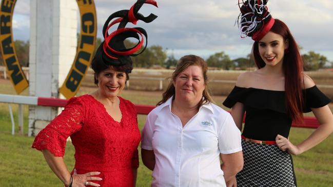 Frances Petersen, Mareeba Turf Club secretary Cathy Sloane and Rowena Petersen are ready for the 2018 Mareeba Annuals this Saturday. PHOTO: Bronwyn Wheatcroft