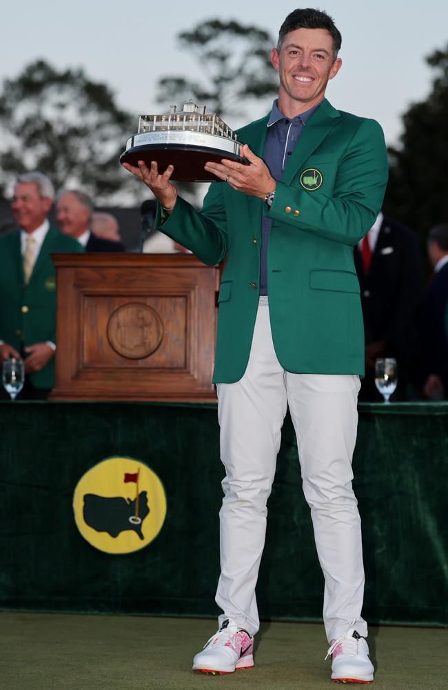 McIlroy with the 2025 Masters trophy. Picture: Getty Images