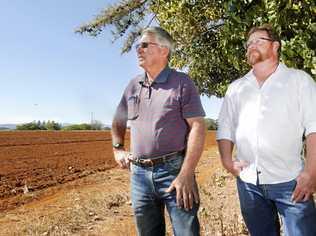 UPSET: Col Brooks and Dion Andrews from the Combined Tweed Rural Industries Inc copped serious flak on social media after daring to propose a rooftop garden for the new hospital. Picture: Scott Powick