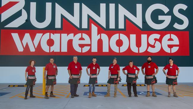 Bunnings Plainland staff prior to the store's opening. PHOTO: Ali Kuchel