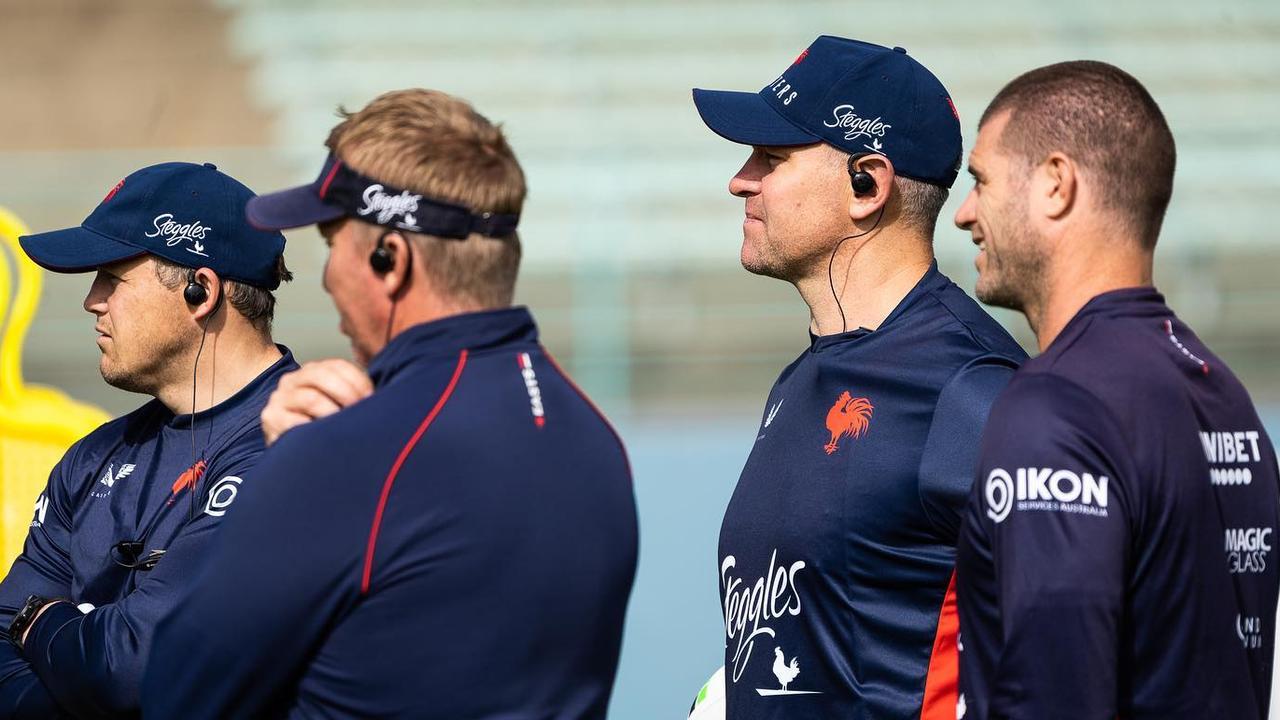 New Roosters coaching staff members Brett Morris and Jason Ryles oversee training, https://www.instagram.com/p/CWXOvUNP3Ve/