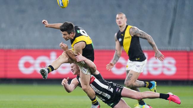 The return of AFL last night was a ratings boost for Seven West. Picture: AAP Image/Michael Dodge.