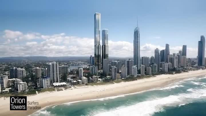 Video of the Orion Towers development, earmarked for Surfers Paradise