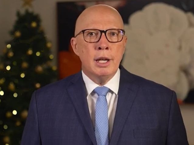 NETWORK SPECIAL. , PLEASE CONTACT NETWORK PICTURE DESK BEFORE PUBLISHING.     , Opposition leader Peter Dutton gives his Christmas message to all Australian's