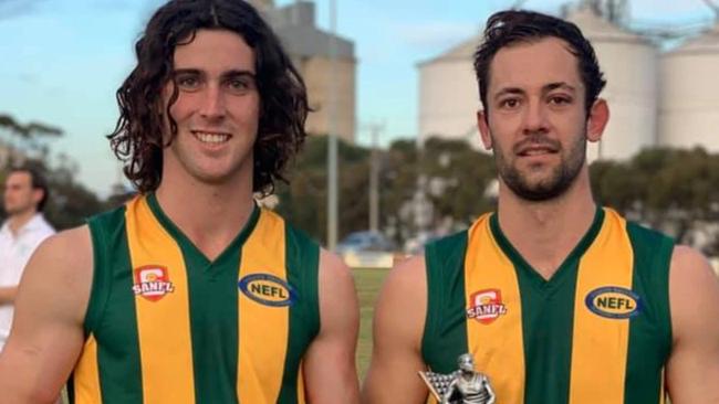 North Clare star Charlie Helbig (left) has been a standout this year. Picture: North Eastern Football League