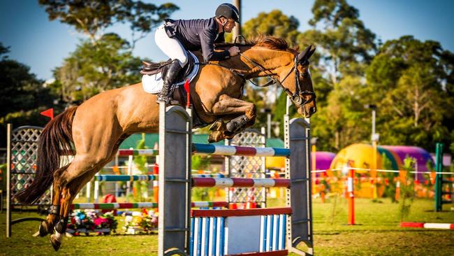 Show jumping is hotly contest at the Maleny Agricultural Show.