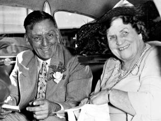 Ernest Ryan and wife Kate Leigh on their wedding day.