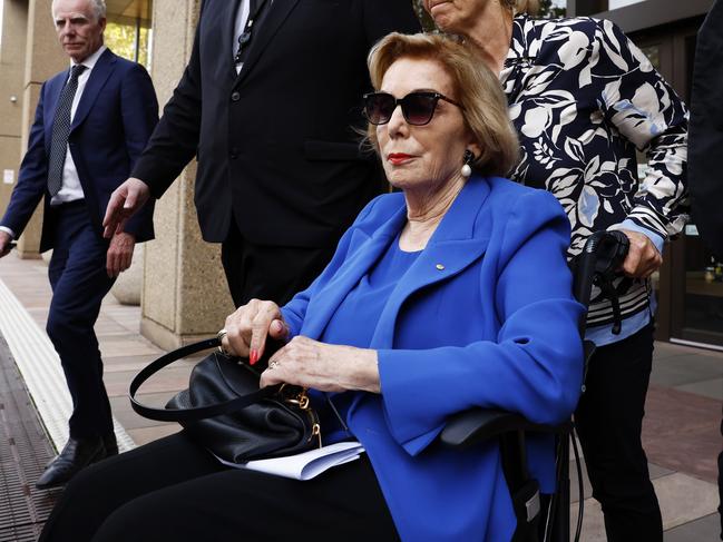 DAILY TELEGRAPH FEBRUARY 11, 2025. Ita Buttrose leaving the Supreme Court of NSW after she gave evidence in the Antoinette Lattouf case today. Picture: Jonathan Ng