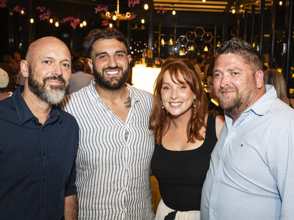 Celebrating New Year's Eve at George Banks are (from left) James Klear, Tony Wigan, Kara Smith and Cameron Smith, Tuesday, December 31, 2024. Picture: Kevin Farmer