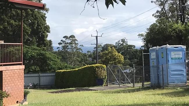 The portaloo just metres from the homeowner’s doorstep. Picture: Facebook