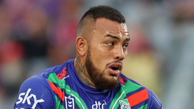 GOSFORD, AUSTRALIA - MARCH 19: Addin Fonua-Blake of the Warriors during the round two NRL match between the New Zealand Warriors and the Newcastle Knights at Central Coast Stadium on March 19, 2021, in Gosford, Australia. (Photo by Ashley Feder/Getty Images)