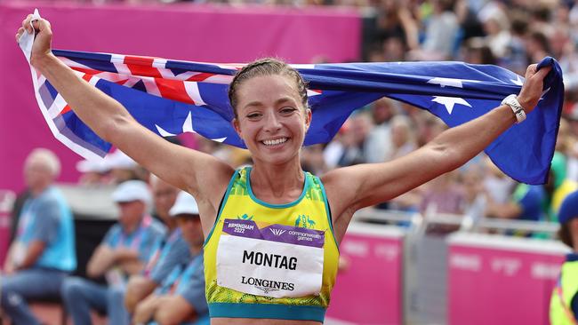 Jemima Montag celebrates victory. Picture by Michael Klein