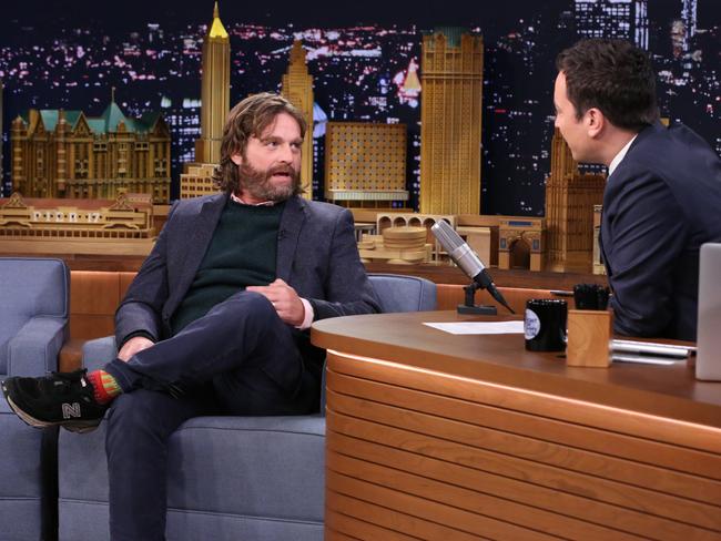 A slimmed down Zach Galifianakis chats to Jimmy Fallon on October 13.