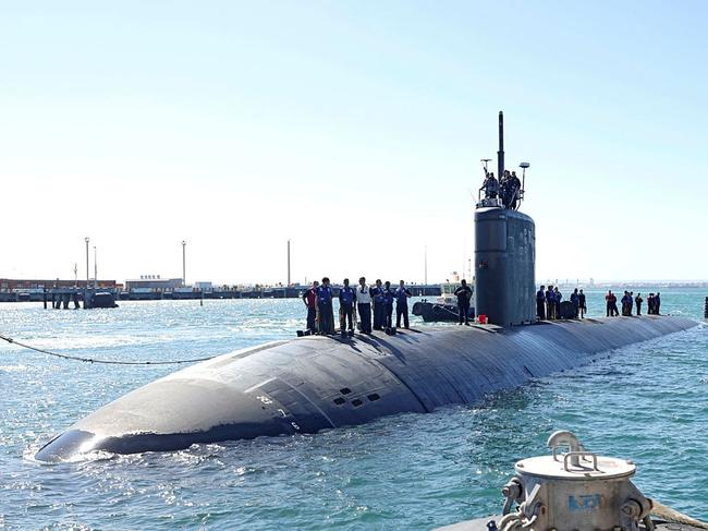 Los Angeles-class submarine USS Annapolis (SSN 760) arriving alongside Diamantina Pier at Fleet Base West, HMAS Stirling, WA.The nuclear-powered, conventionally-armed submarine USS Annapolis (SSN 760) is at HMAS Stirling for the second visit by a fast-attack submarine to Australia since the announcement of the AUKUS ( Australia, United Kingdom, United States) Optimal Pathway in March 20232024-03-10 Picture - ADF