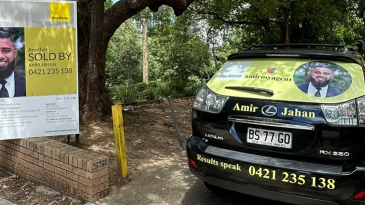 Amir Jahan's regular work car is featured alongside his luxury listing vehicles. Picture: Instagram