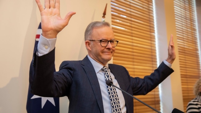 Prime Minister Anthony Albanese is welcomed into the Government Caucus room at Parliament House on May 31. Picture: NCA NewsWire / Andrew Taylor