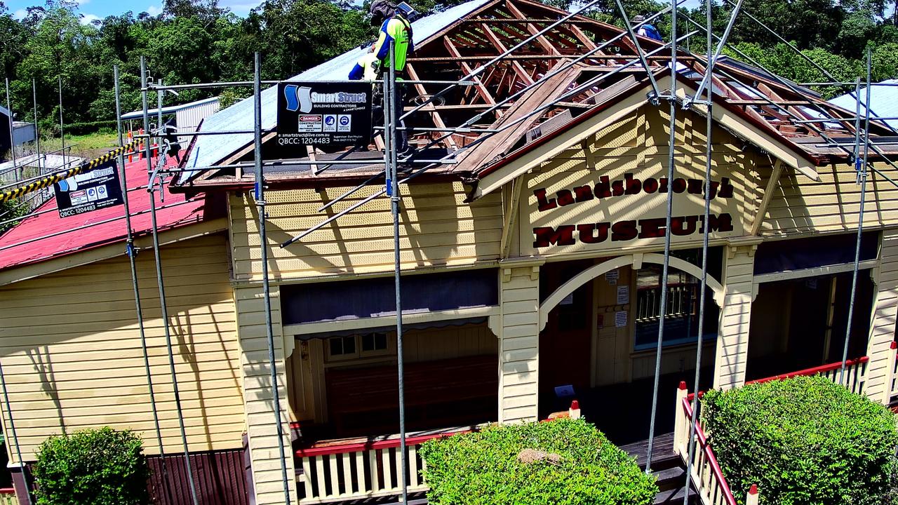 Landsborough Museum roof renovations during construction.