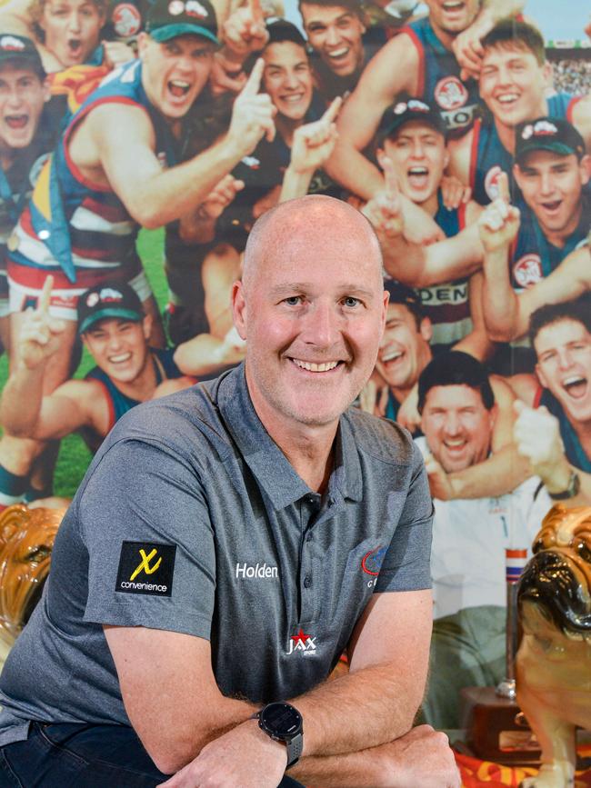 New Central Districts Football Club coach Jeff Andrews familiarises himself with his new surroundings. Picture: Brenton Edwards)