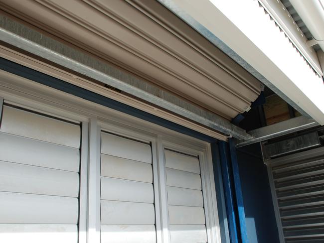 Roller doors come down and cover the shutters and other openings in the event of a cyclone.