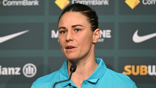 Matildas forward Emily Gielnik has set her sights on a home Asian Cup in early 2026 after missing their last two major tournaments due to injury. Picture: Quinn Rooney / Getty Images