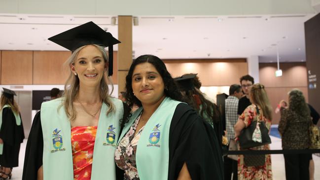 Shae Cannon (left) and Therese Mohan (right) both graduated with a Bachelor of Medical Imaging. Both graduates now work as radiologists in Cairns. Picture: Elodie Jakes