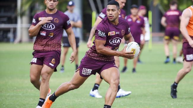 Jamayne Isaako looks to have slipped back in the race to secure the fullback role at the Broncos. Picture: AAP Image/Glenn Hunt