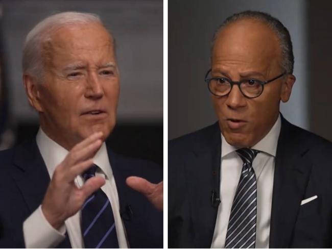 President Biden spoke with Lester Holt Monday evening. Picture: NBC News