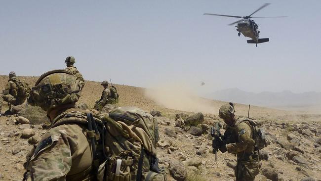 Australian Army prepare to be extracted by a US Army Black Hawk helicopter in Uruzgan province, southern Afghanistan, in 2012. ADF vets have been facing mental health battles back at home after transitioning out of the forces.