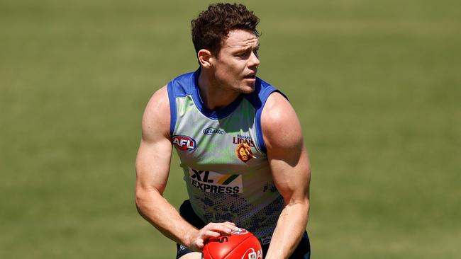 Lachie Neale is facing a potential Mark O’Connor tag on Friday night. Picture: Michael Willson/AFL Photos via Getty Images