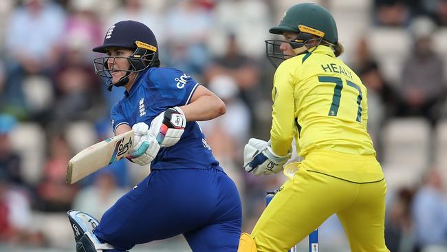 An unbeaten century from Natalie Sciver-Brunt couldn’t get England across the line in the second ODI. Picture: Steve Bardens/Getty Images