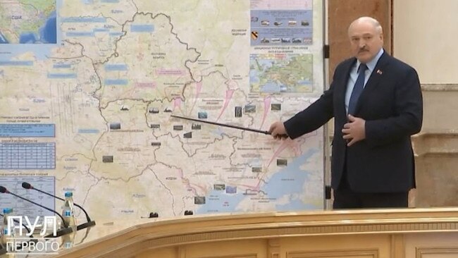 Belarus' leader Alexander Lukashenko apparently accidentally revealed plans for Russia to invade Moldova next. Picture: Belarusian State Radio