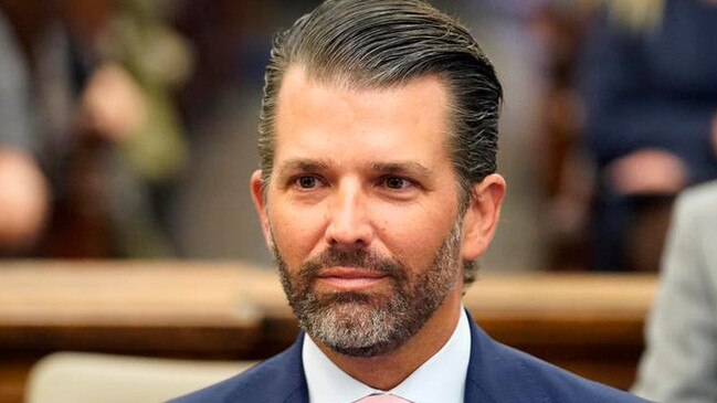 Donald Trump Junior returned to the stand, describing his father as a visionary during the New York civil fraud trial. Picture: Twitter/@Forbes