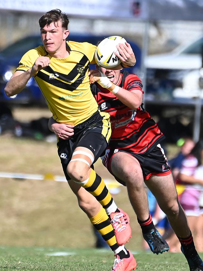 St Lawrence v Our lady of the Southern Cross Schoolboy rugby league confraternity carnival. Thursday June 29, 2023. Picture, John Gass