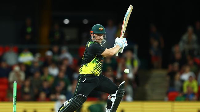 Aaron Finch is finding form ahead of the World Cup. Picture: Getty Images.