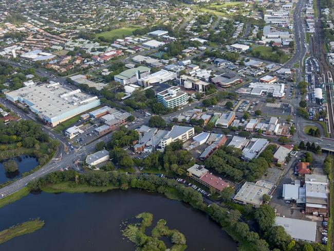 An aerial view of Caboolture, exposed by the government as the ‘dole-bludger capital’.