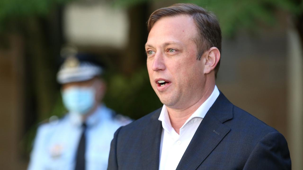 Deputy Premier Steven Miles speaks at a press conference at Parliament house in Brisbane on Friday. (Photo by Jono Searle/Getty Images)