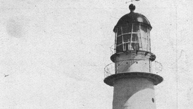 The lighthouse which now resides at the Mackay Marina was originally at Pine Island with this photograph taken in 1931. Picture: John Oxley Library, State Library of Queensland.