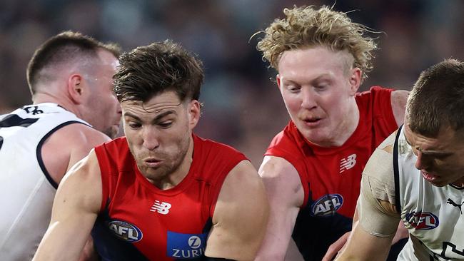 Demons Jack Viney and Clayton Oliver. Picture: Mark Stewart