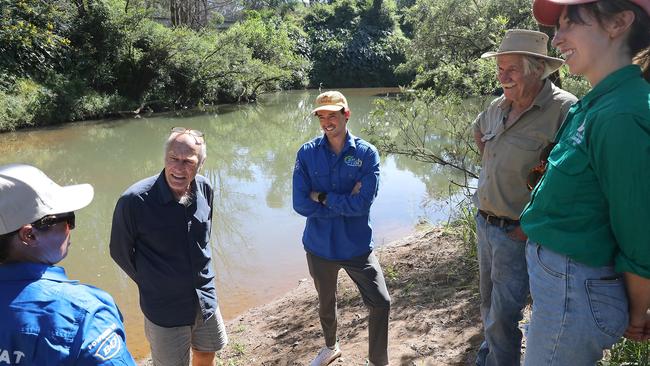 OzFish Unlimited senior project officer Lucas Kas (centre) at one of the investigation sites near Lismore.
