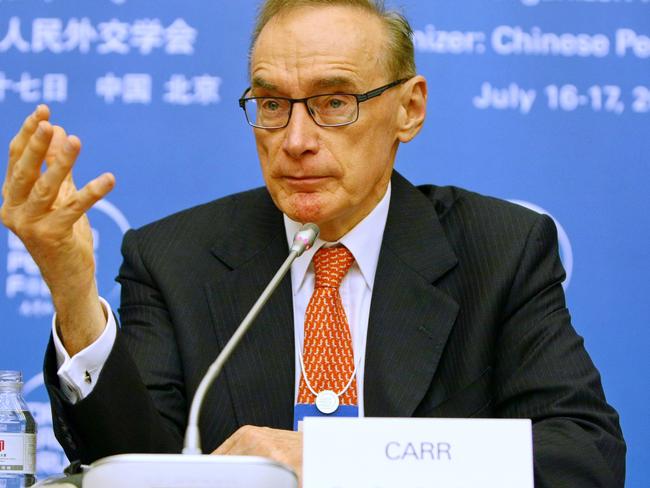 Australia's former Foreign Minister Bob Carr speaking at the fifth World Peace Forum in Beijing in July. Picture: VCG via Getty Images