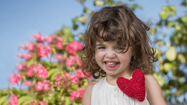 Heart transplant recipient Arielle, 4, is the Face of the Good Friday Appeal. Picture: Jason Edwards