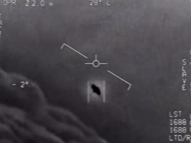 Declassified US Navy footage on an unidentified object. Picture: DoD/AFP