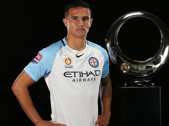 Embargo until 4th October A League Captain Shoot at AAMI park, 28th September, Melbourne Australia. Melbourne City's Tim Cahill Picture : George Salpigtidis