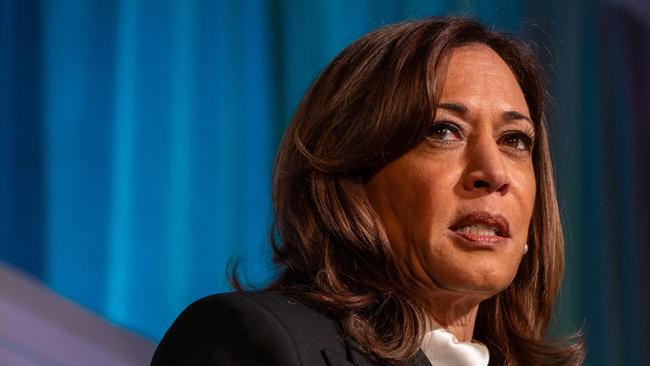 Former US Vice President Kamala Harris speaks at the Emerge 20th Anniversary Gala in San Francisco, California, on April 30, 2025. (Photo by Camille Cohen / AFP)