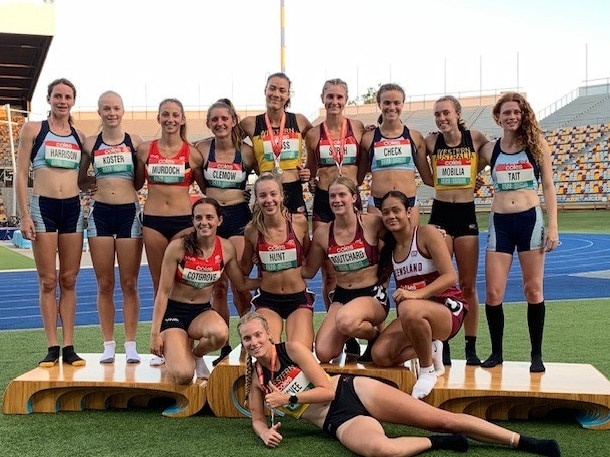 The under-18 girls' heptathletes from the Australian Combined Event Championships in Brisbane in February 2020.