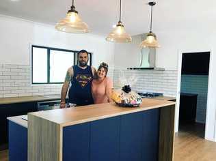 Tegan and Luke Bray in their new home. Picture: Contributed